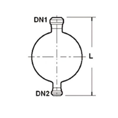 球形釜体, 单开口, 带放料口，10~200L