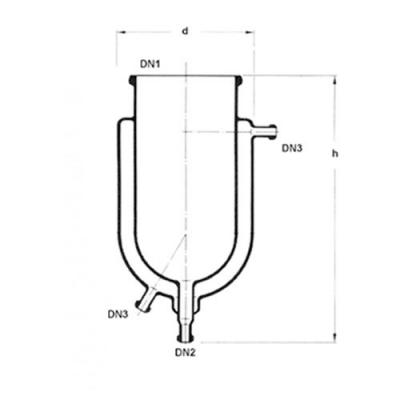 夹套反应釜体，带底部放料口, 10L~100L